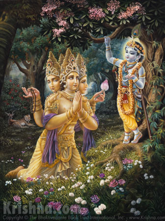 Brahma Offers Obeisances to Lord Krishna